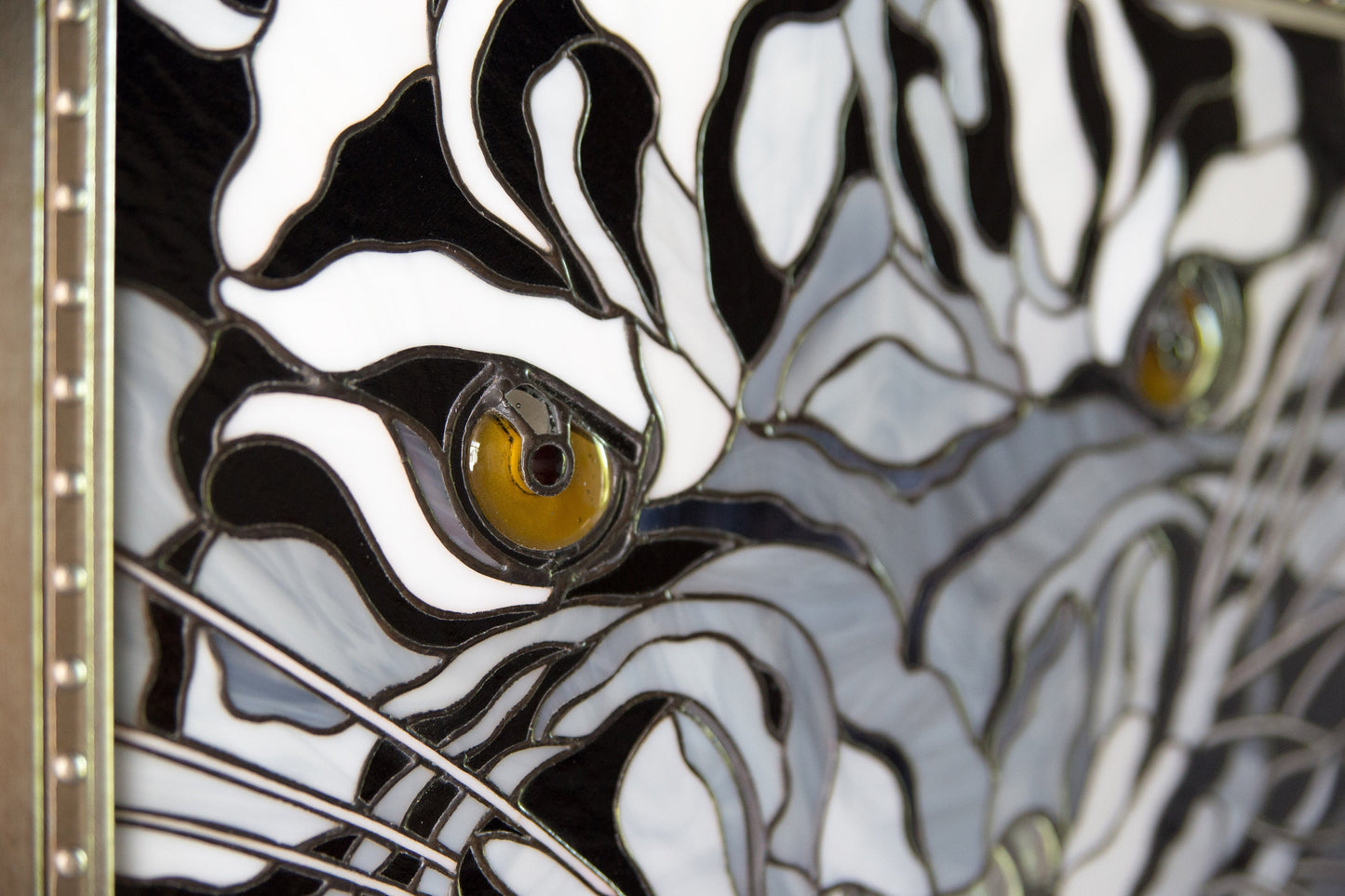 Panels Tiger Stained Glass, Christmas Gift, Modern Stained Glass Window Hangings
