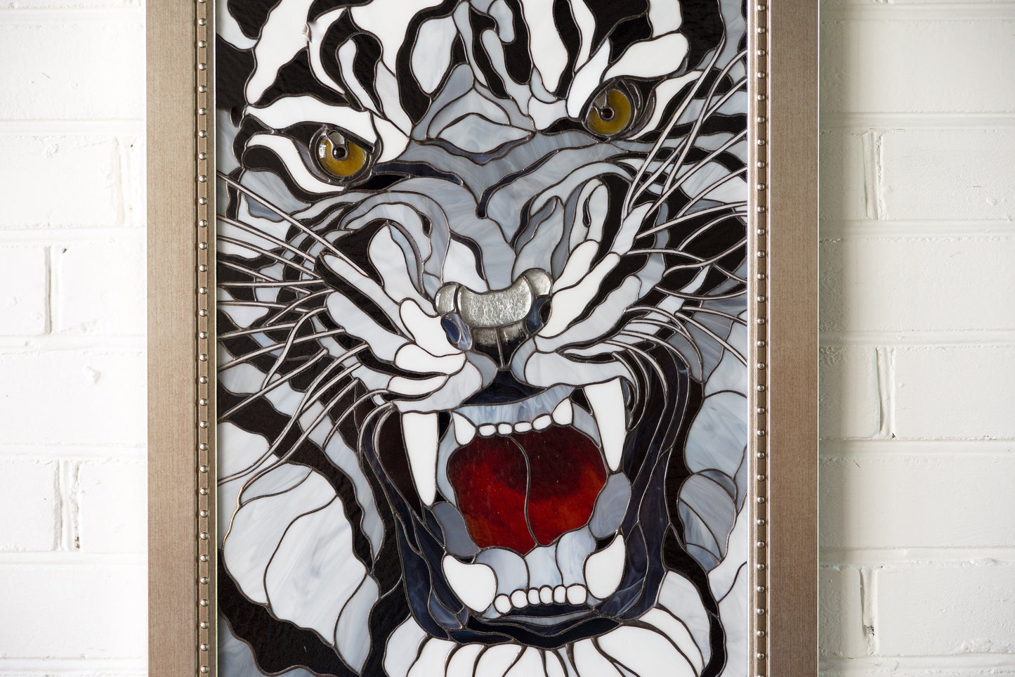 Panels Tiger Stained Glass, Christmas Gift, Modern Stained Glass Window Hangings