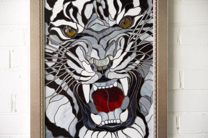 Panels Tiger Stained Glass, Christmas Gift, Modern Stained Glass Window Hangings